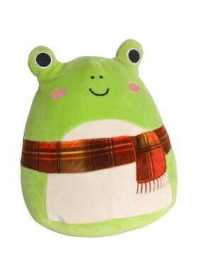 Squishmallows Original Wendy The Frog Plush Scarf 8" Green White Collectible Toy